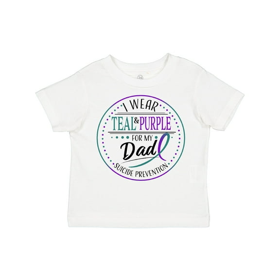 Inktastic Suicide Prevention- I Wear Teal and Purple for My Dad Boys or Girls Toddler T-Shirt