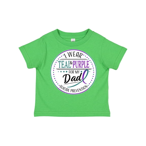 Inktastic Suicide Prevention- I Wear Teal and Purple for My Dad Boys or Girls Toddler T-Shirt