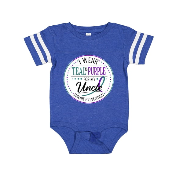 Inktastic Suicide Prevention- I Wear Teal and Purple for My Uncle Boys or Girls Baby Bodysuit