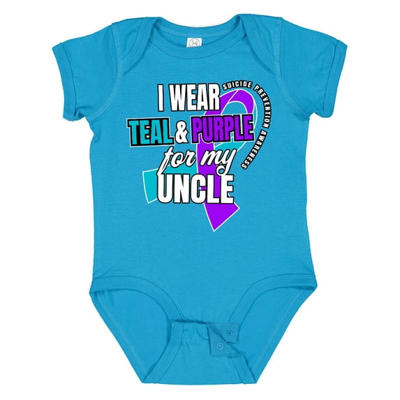 Inktastic Suicide Prevention I Wear Teal and Purple for My Uncle Boys or Girls Baby Bodysuit