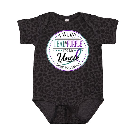 Inktastic Suicide Prevention- I Wear Teal and Purple for My Uncle Boys or Girls Baby Bodysuit