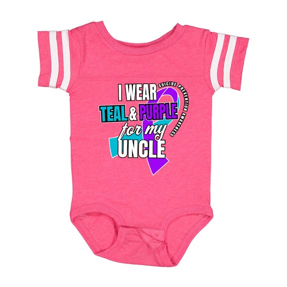 Inktastic Suicide Prevention I Wear Teal and Purple for My Uncle Boys or Girls Baby Bodysuit