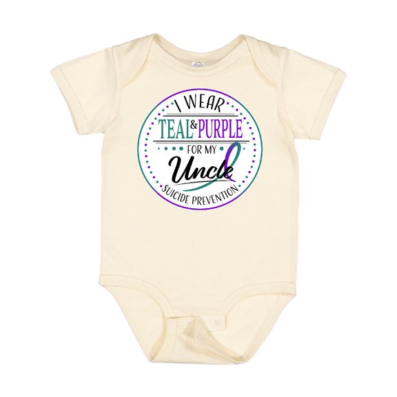Inktastic Suicide Prevention- I Wear Teal and Purple for My Uncle Boys or Girls Baby Bodysuit