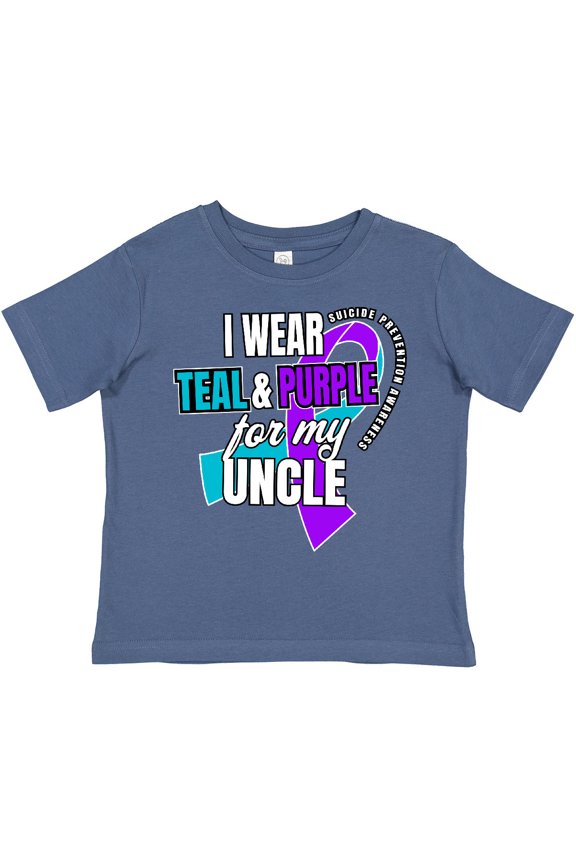 Suicide Prevention I Wear Teal and Purple for My Uncle Boys or Girls Toddler T-Shirt