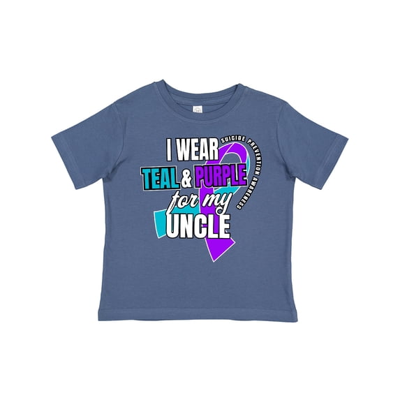 Inktastic Suicide Prevention I Wear Teal and Purple for My Uncle Boys or Girls Toddler T-Shirt