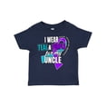 thumbnail image 1 of Inktastic Suicide Prevention I Wear Teal and Purple for My Uncle Boys or Girls Toddler T-Shirt, 1 of 5