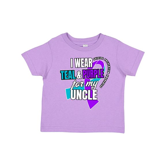Inktastic Suicide Prevention I Wear Teal and Purple for My Uncle Boys or Girls Toddler T-Shirt