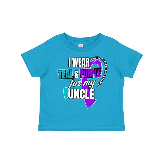 Inktastic Suicide Prevention I Wear Teal and Purple for My Uncle Boys or Girls Toddler T-Shirt