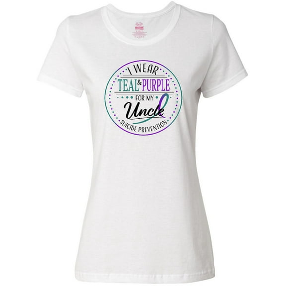 Inktastic Suicide Prevention- I Wear Teal and Purple for My Uncle Women's T-Shirt