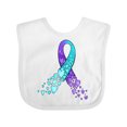 thumbnail image 1 of Inktastic Suicide Prevention Ribbon with Blue and Purple Hearts Boys or Girls Baby Bib, 1 of 4