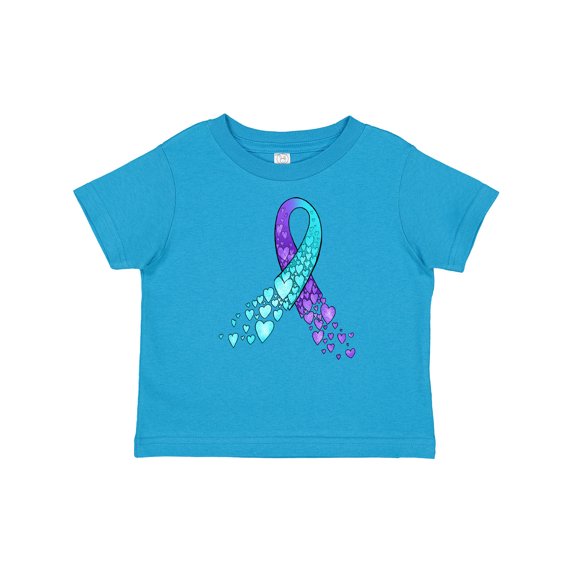 Inktastic Suicide Prevention Ribbon with Blue and Purple Hearts Boys or Girls Baby T-Shirt
