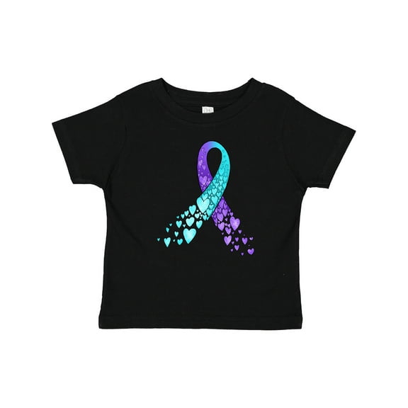 Inktastic Suicide Prevention Ribbon with Blue and Purple Hearts Boys or Girls Baby T-Shirt