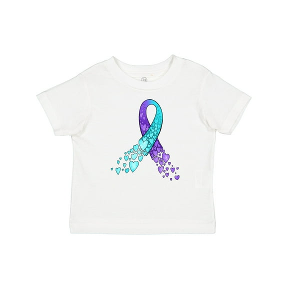 Inktastic Suicide Prevention Ribbon with Blue and Purple Hearts Boys or Girls Baby T-Shirt