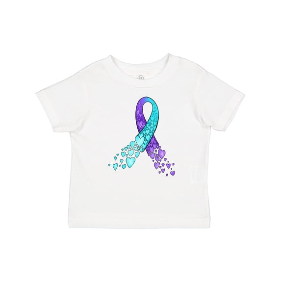 Inktastic Suicide Prevention Ribbon with Blue and Purple Hearts Boys or Girls Baby T-Shirt