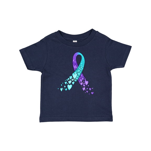 Inktastic Suicide Prevention Ribbon with Blue and Purple Hearts Boys or Girls Baby T-Shirt