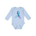 thumbnail image 1 of Inktastic Suicide Prevention Ribbon with Blue and Purple Hearts Boys or Girls Long Sleeve Baby Bodysuit, 1 of 5