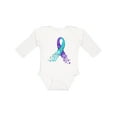thumbnail image 1 of Inktastic Suicide Prevention Ribbon with Blue and Purple Hearts Boys or Girls Long Sleeve Baby Bodysuit, 1 of 5