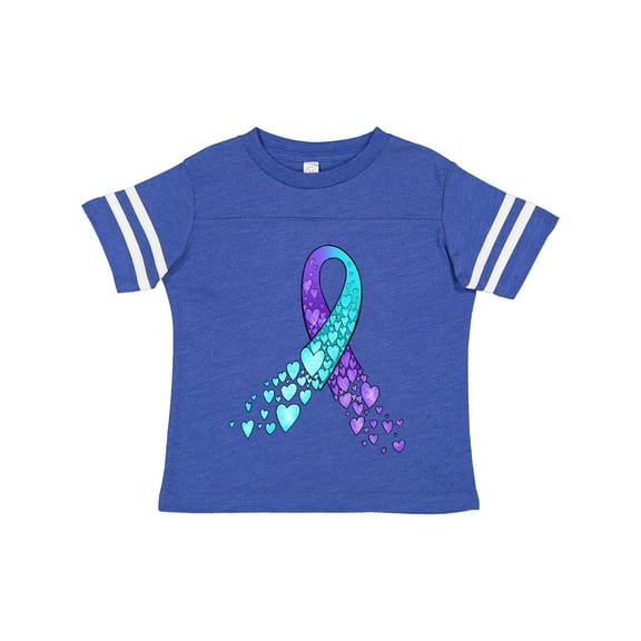 Inktastic Suicide Prevention Ribbon with Blue and Purple Hearts Boys or Girls Toddler T-Shirt