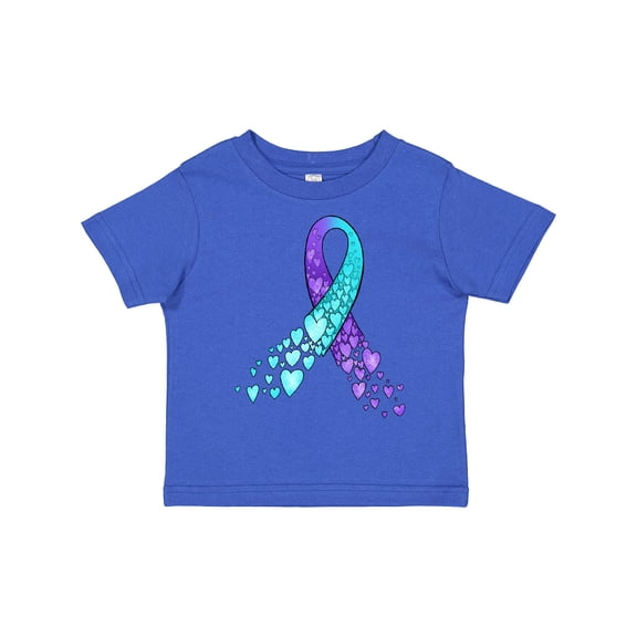 Inktastic Suicide Prevention Ribbon with Blue and Purple Hearts Boys or Girls Toddler T-Shirt