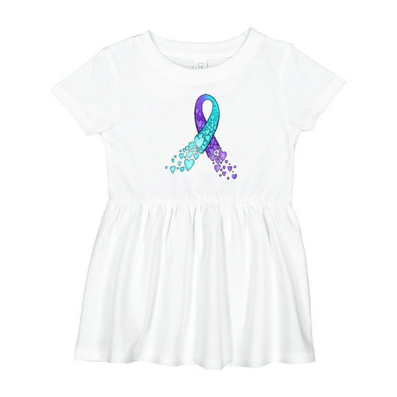 Inktastic Suicide Prevention Ribbon with Blue and Purple Hearts Girls Baby Dress