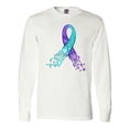 thumbnail image 1 of Inktastic Suicide Prevention Ribbon with Blue and Purple Hearts Long Sleeve T-Shirt, 1 of 5
