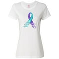thumbnail image 1 of Inktastic Suicide Prevention Ribbon with Blue and Purple Hearts Women's T-Shirt, 1 of 5