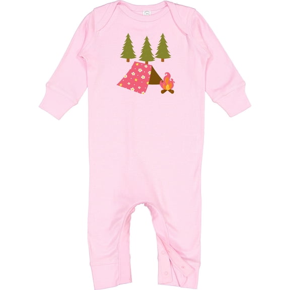 Inktastic Summer Camp Girls Camping Baby Romper Coveralls
