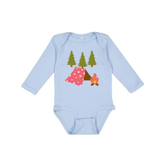 Inktastic Summer Camp Girls Camping Girls Long Sleeve Baby Bodysuit