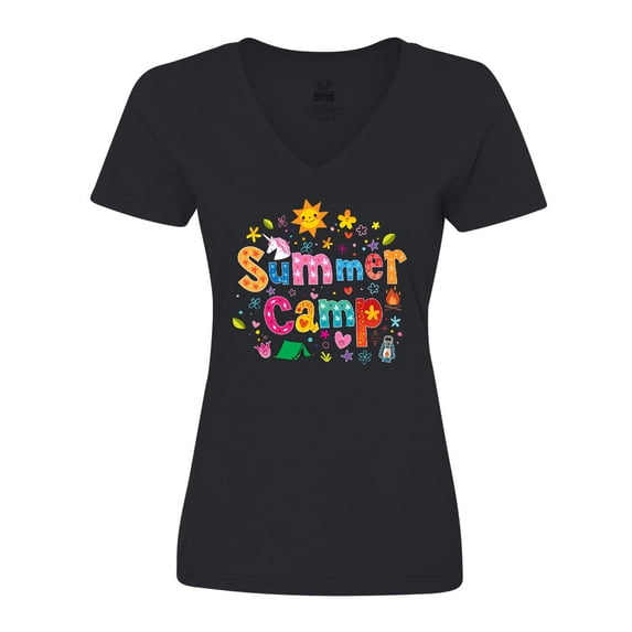 Inktastic Summer Camp Vacation Women's V-Neck T-Shirt