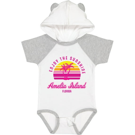 Inktastic Summer Enjoy the Sunshine Amelia Island Florida in Pink Boys or Girls Baby Bodysuit