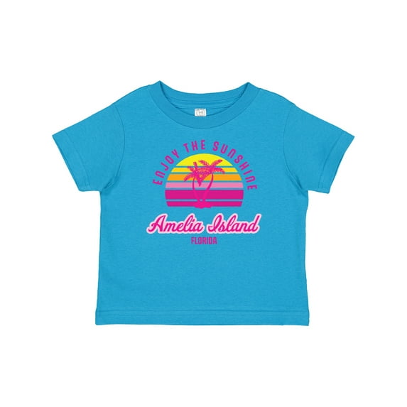 Inktastic Summer Enjoy the Sunshine Amelia Island Florida in Pink Boys or Girls Baby T-Shirt