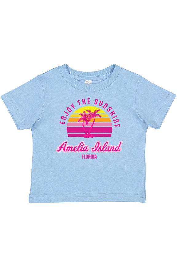 Summer Enjoy the Sunshine Amelia Island Florida in Pink Boys or Girls Baby T-Shirt