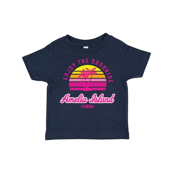 Inktastic Summer Enjoy the Sunshine Amelia Island Florida in Pink Boys or Girls Toddler T-Shirt