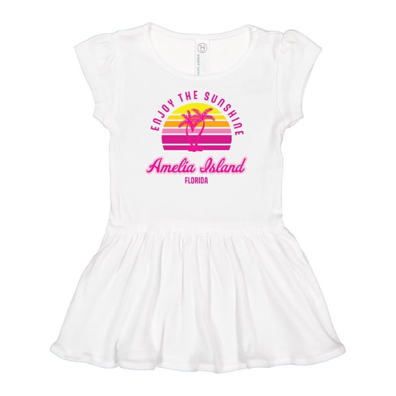 Inktastic Summer Enjoy the Sunshine Amelia Island Florida in Pink Girls Baby Dress