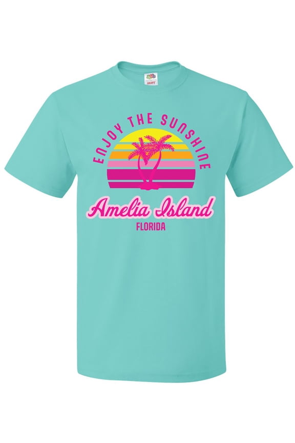 Summer Enjoy the Sunshine Amelia Island Florida in Pink T-Shirt