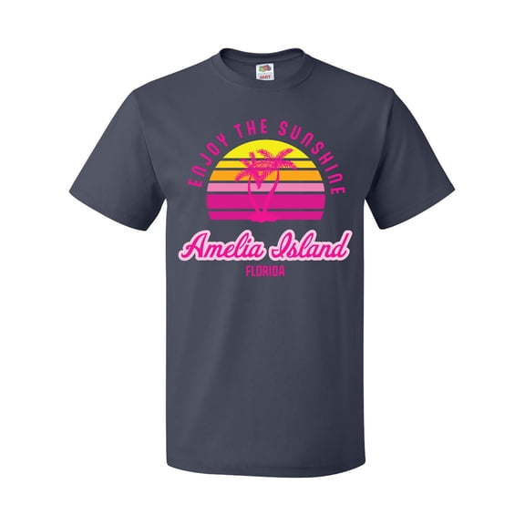 Inktastic Summer Enjoy the Sunshine Amelia Island Florida in Pink T-Shirt