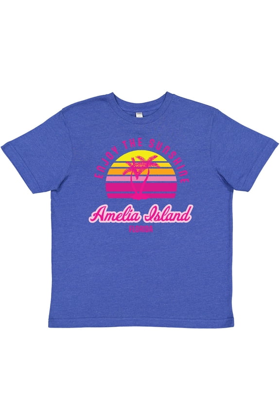 Summer Enjoy the Sunshine Amelia Island Florida in Pink Youth T-Shirt