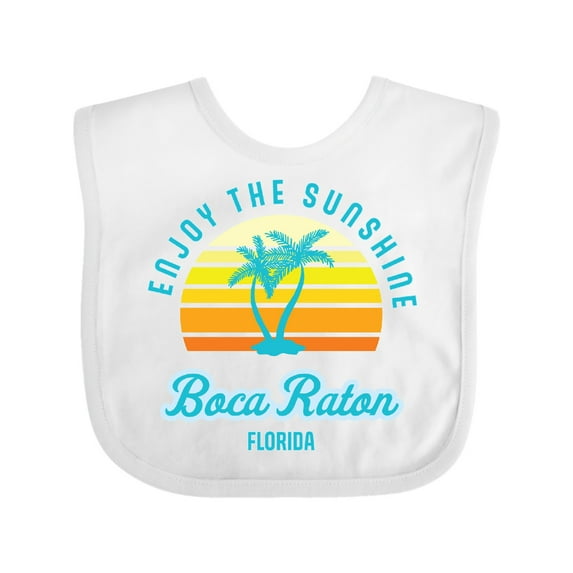 Inktastic Summer Enjoy the Sunshine Boca Raton Florida in Blue Boys or Girls Baby Bib