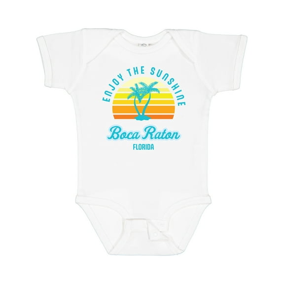 Inktastic Summer Enjoy the Sunshine Boca Raton Florida in Blue Boys or Girls Baby Bodysuit