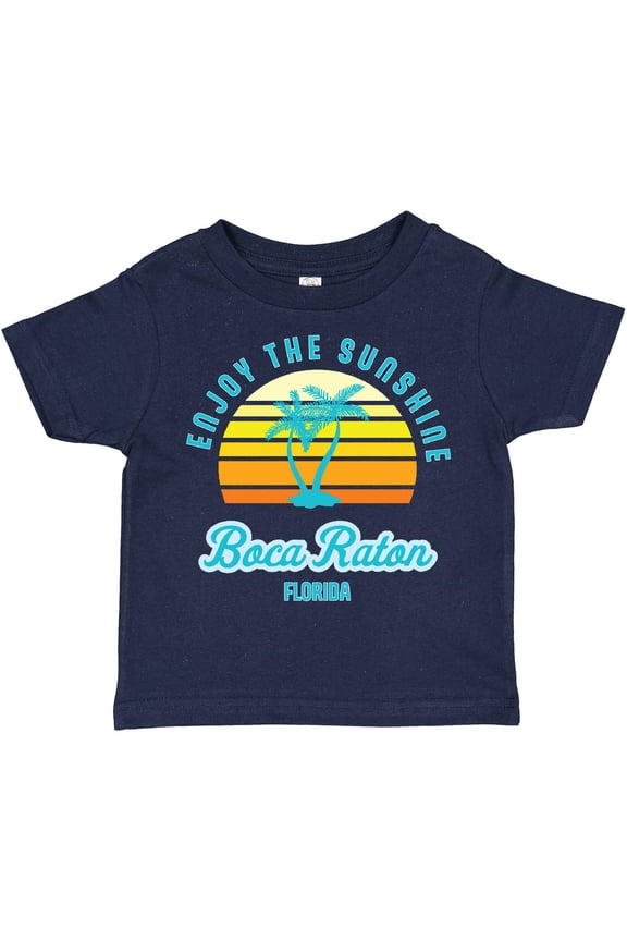 Summer Enjoy the Sunshine Boca Raton Florida in Blue Boys or Girls Toddler T-Shirt