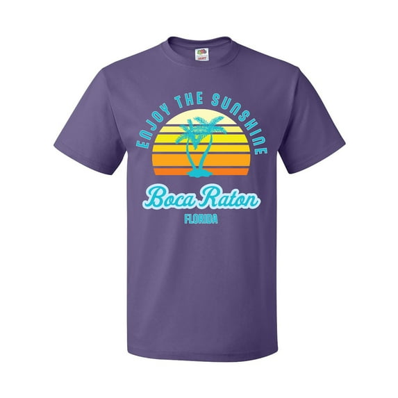 Inktastic Summer Enjoy the Sunshine Boca Raton Florida in Blue T-Shirt
