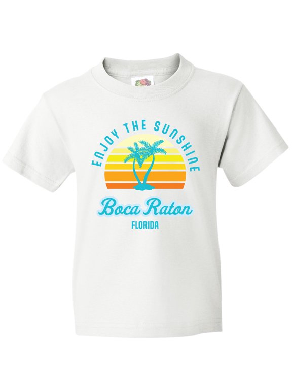 Summer Enjoy the Sunshine Boca Raton Florida in Blue Youth T-Shirt