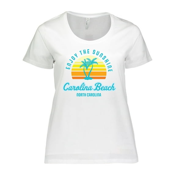 Inktastic Summer Enjoy the Sunshine Carolina Beach North Carolina Blue Women's Plus Size T-Shirt