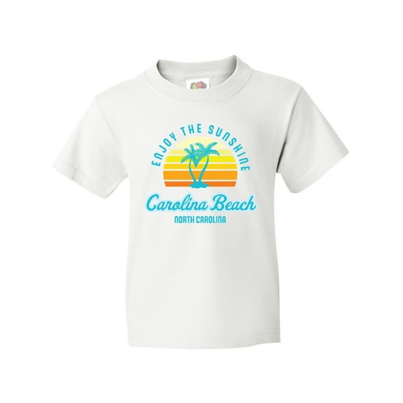 Inktastic Summer Enjoy the Sunshine Carolina Beach North Carolina Blue Youth T-Shirt