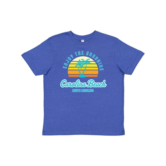 Inktastic Summer Enjoy the Sunshine Carolina Beach North Carolina Blue Youth T-Shirt