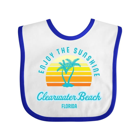 Inktastic Summer Enjoy the Sunshine Clearwater Beach Florida in Blue Boys or Girls Baby Bib