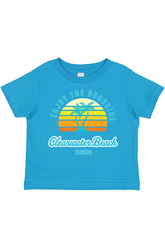 Summer Enjoy the Sunshine Clearwater Beach Florida in Blue Boys or Girls Toddler T-Shirt