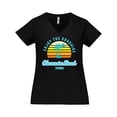 thumbnail image 1 of Inktastic Summer Enjoy the Sunshine Clearwater Beach Florida in Blue Women's Plus Size V-Neck T-Shirt, 1 of 5