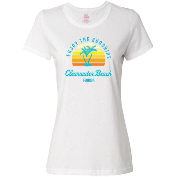 Inktastic Summer Enjoy the Sunshine Clearwater Beach Florida in Blue Women's T-Shirt