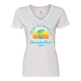 thumbnail image 1 of Inktastic Summer Enjoy the Sunshine Clearwater Beach Florida in Blue Women's V-Neck T-Shirt, 1 of 5